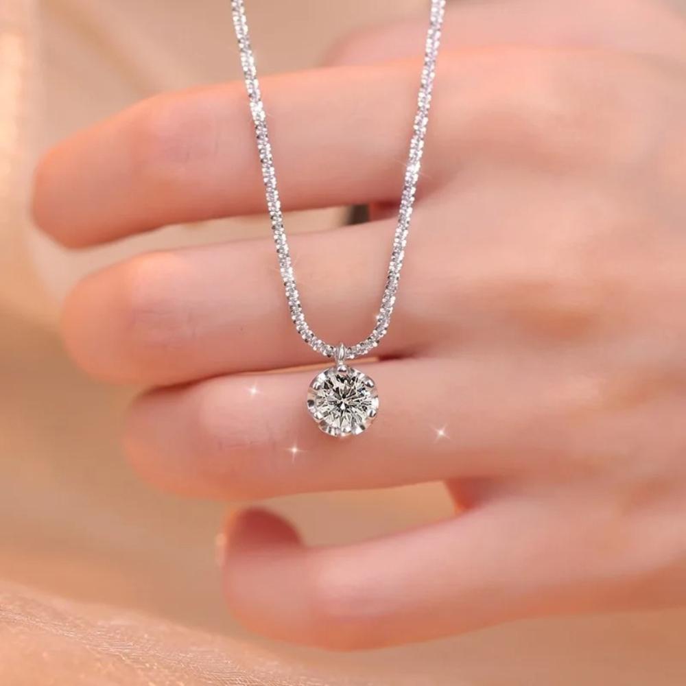 Non fading Sparkling Necklace Female Ins Light Luxury High end Simple and Exquisite Clavicle Chain Girlfriend Birthday