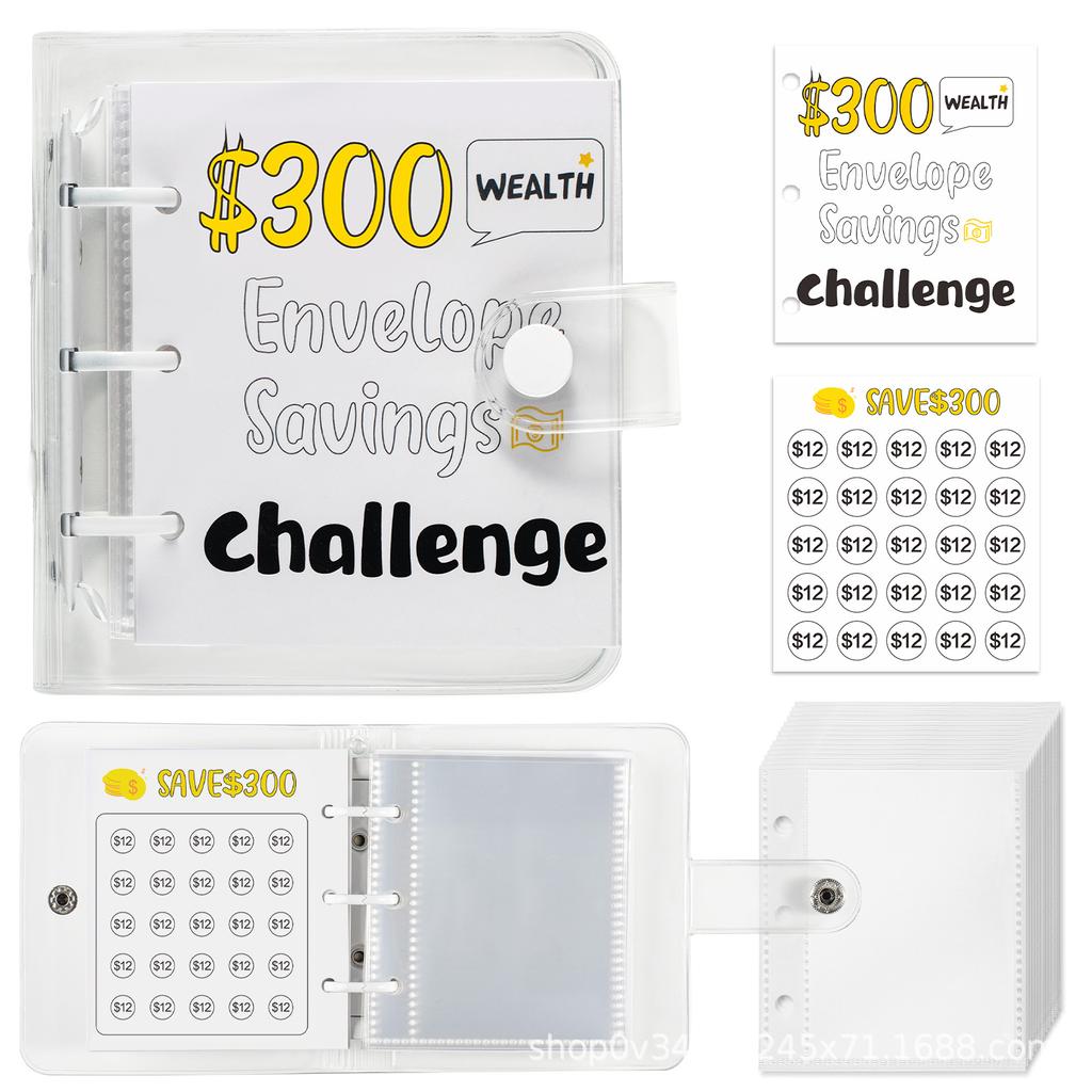 PVC Savings Challenges Book Mini Envelope Savings Challenge Easy To Use Money Saving Binder Kids