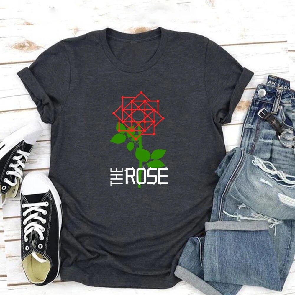 

Футболка The Rose Kpop Back To Me, рубашка The Rose, корейская групповая футболка, женские футболки с графическим рисунком, уличная одежда с короткими рукавами, топ, подарок для фаната S темно серый