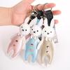 Pastoral Leather Bow Rabbit Keychain Pendant