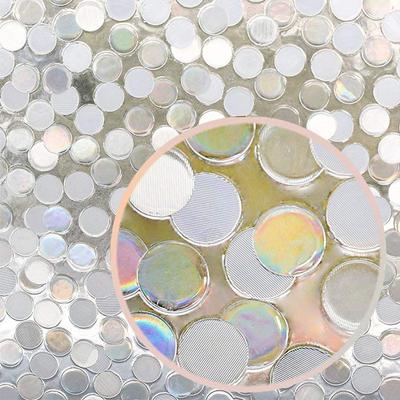 PVC Round Glitter Static Cling Window Decals - Removable No-Residue Glass Stickers Sparkling DIY Window Decor for Home/Office