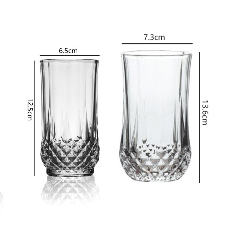 250ml/360ml Exquisite Whiskey Glass Diamond Relief Glass Cup Party Luxury Cocktail Glass Water Bottle Drinkware Holiday Gifts