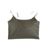Chest Pad Tank Top Ice Silk Halter Crop Tops Women Summer Camis Backless Camisole Fashion Tube Lady Sleeveless Cropped Vest