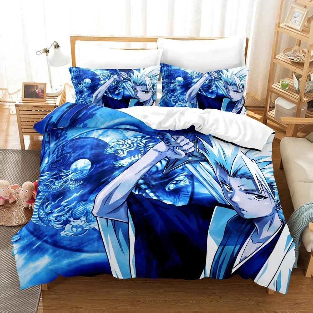 Comforter Anime Bleach Toushirou Ichigo Bedding Set 3D Printed Suitable For Bedroom Kids Home Textile