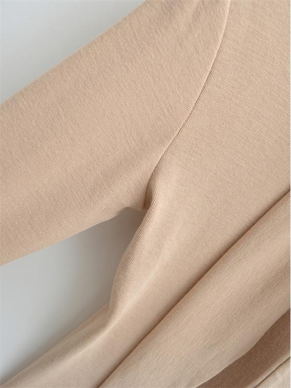 2026 Spring Korean Style Elegant Lace-up Faux Cashmere Long Sleeve Women's Top with Scarf