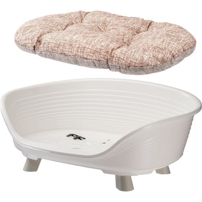 White Relax Cushion Basket - Size L - 73 X 55 X 27 Cm - FERPLAST