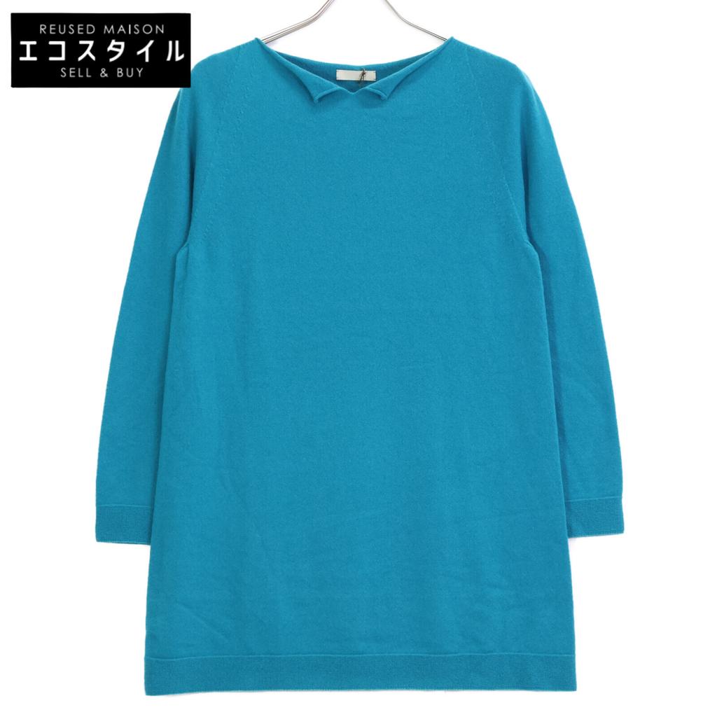 TOYOBOSHI TAMATA 09IT-EF0002 Blue Green Cashmere 100% Knit Sweater tops 2 Blue-GreenUsed