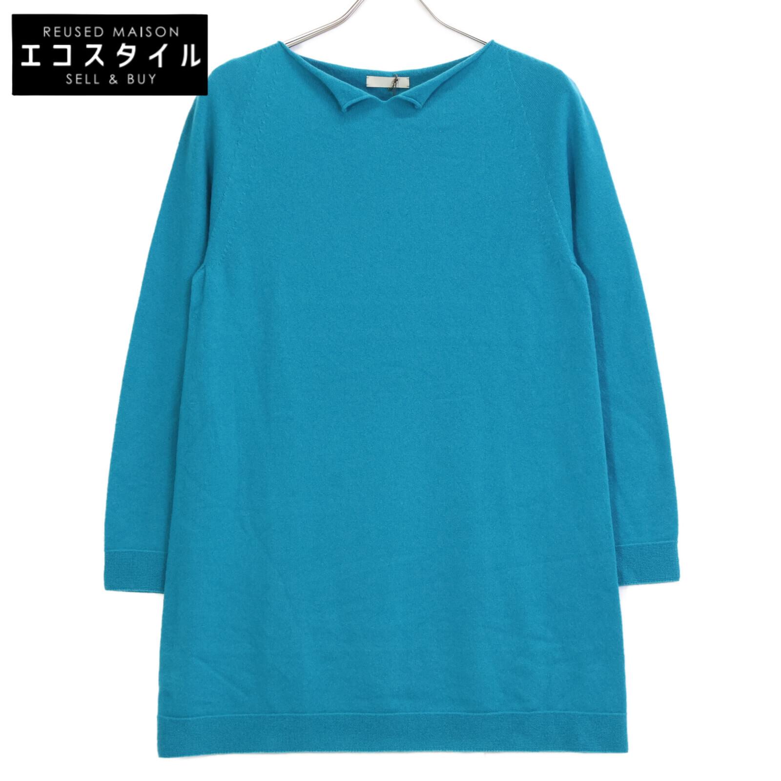 

TOYOBOSHI TAMATA 09IT-EF0002 Blue Green Cashmere 100% Knit Sweater tops 2 Blue-GreenUsed