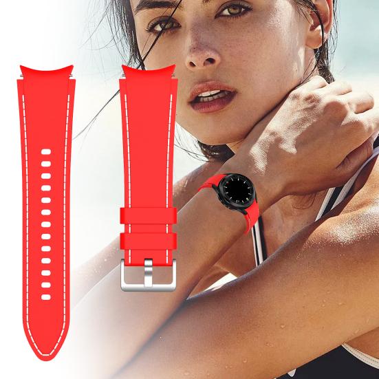 

Ремешок для часов 20 мм, мягкий водонепроницаемый ремень для умных часов, спортивный силиконовый браслет для Samsung Galaxy Watch 4/Watch 4 Classic F