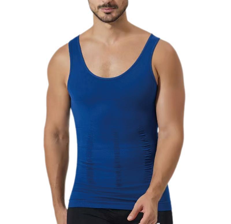 Men's Nylon Anti-static Seamless Body Shaper Vest with Tummy Control