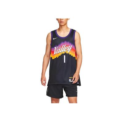 NBA Swingman Dri-FIT City Edition Devin Booker 1 Schnelltrocknendes Rundhals Basketballtrikot Herren Trikots Schwarz HM5993-011