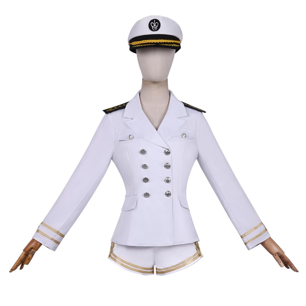 Zhang Yuanying same style, fashion fan concert, navy uniform, stage style, white and black