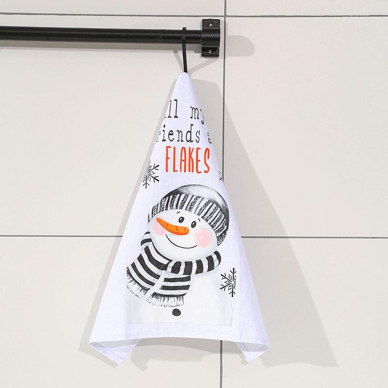

Рождественский снеговик салфетки для рук не оставляют волос кухонное полотенце для ванной комнаты полотенце для посуды Headband snowman