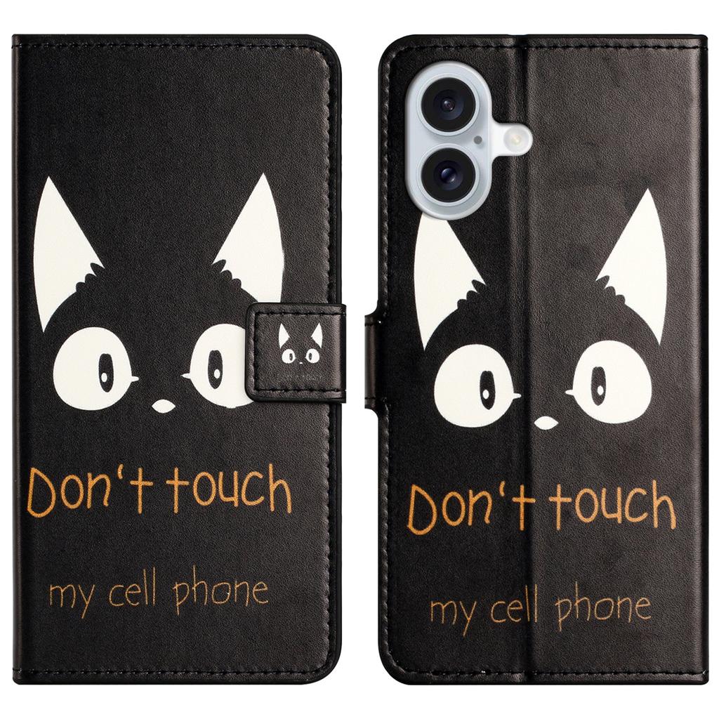 For iPhone 16 Plus Wallet Case Pattern Print PU Leather Flip Phone Cover