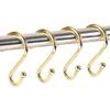 S-Shape Shower Curtain Hooks, Gold Shower Curtain Rings Rust Proof, 12 Pcs Heavy Duty Metal Shower Curtain Hooks, Free Sliding Shower Hooks for