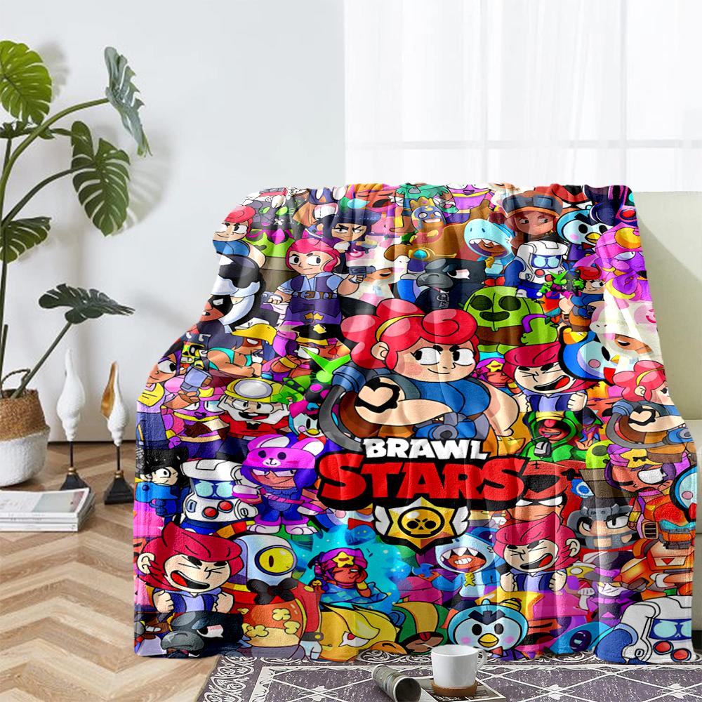 Brawl Stars Theme Printed Blanket - Perfect for Couch, Bed, Travel & Outdoor Use | Machine Washable, Cozy & Durable.