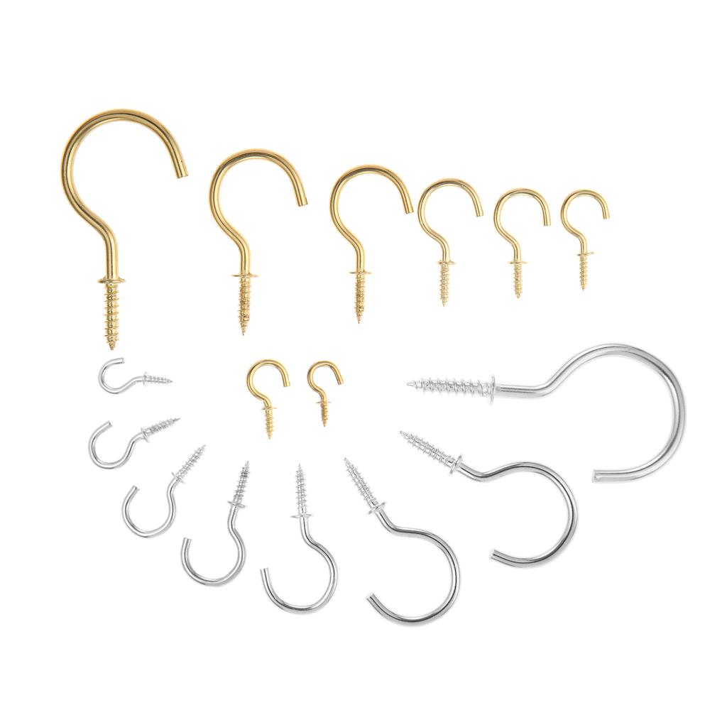 20Pcs Ceiling Cups Hook Picture Frame Lamp Light Curtain Eyebolt Screw in Spiral Hanger Self-Tapping Screw Hook 20/23/29/33/38mm