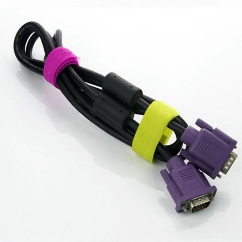 5Pcs Reusable Holder Winder Colorful Ribbons Wrap Cable Ties