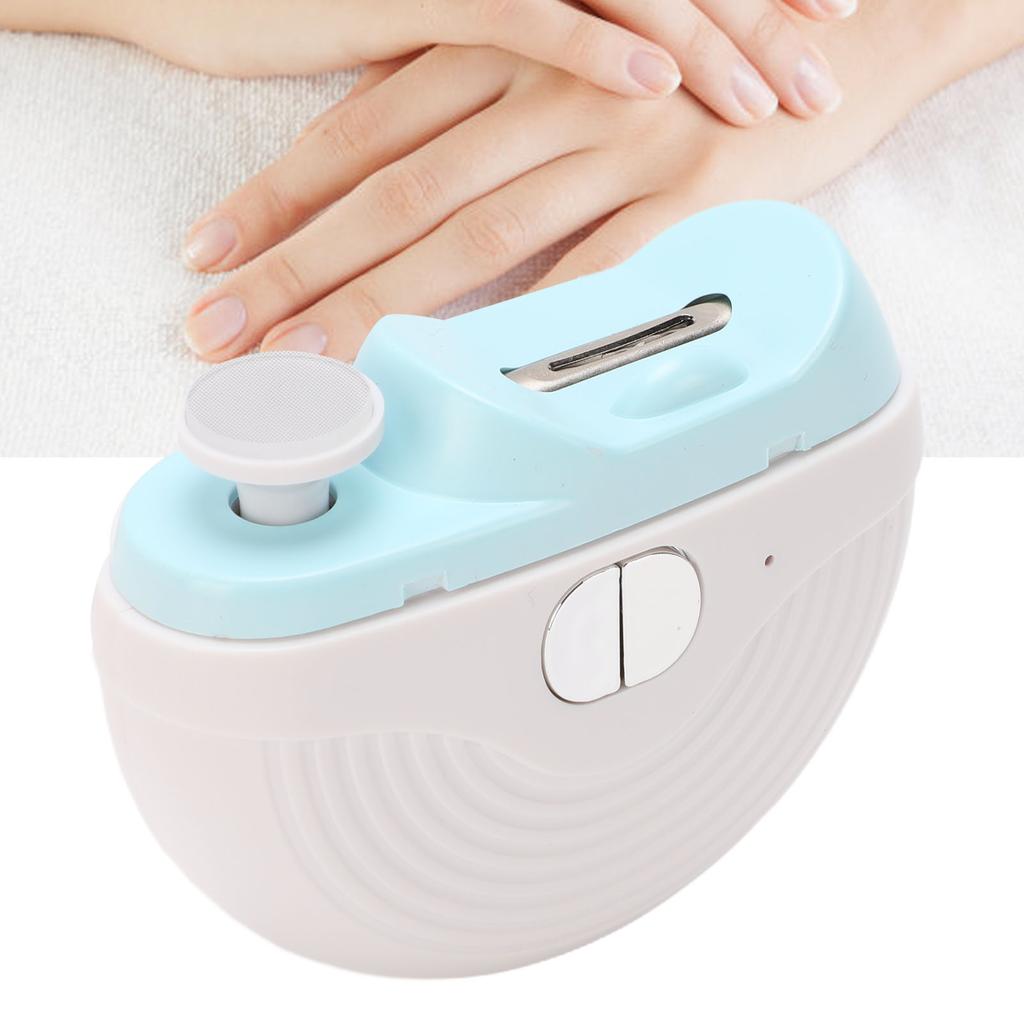 Electric Nail Clipper, 2 in 1 Automatic Nail Trimmer and Polisher with LED Light for Adults and Seniors, White