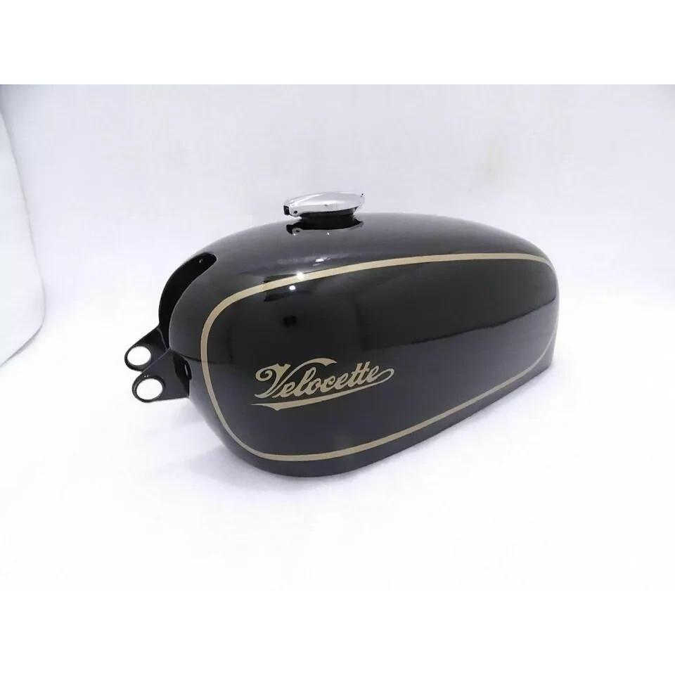 Velocette Thruxton Black Painted Steel Gas Fuel Petrol Tank + Cap |Fit For