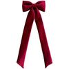 Polyester Red Christmas Bow with Elegant Draping and Extra Long Tails for Hotel Mall Window Decoration 105x38cm