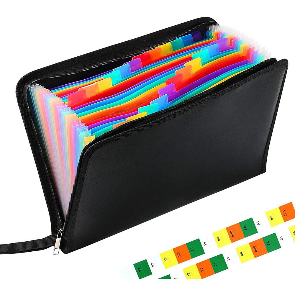 New Design Zipper PP Conference Portfolio Bag Organizer Fireproof Waterproof Expanding File Folder 12 Pocket