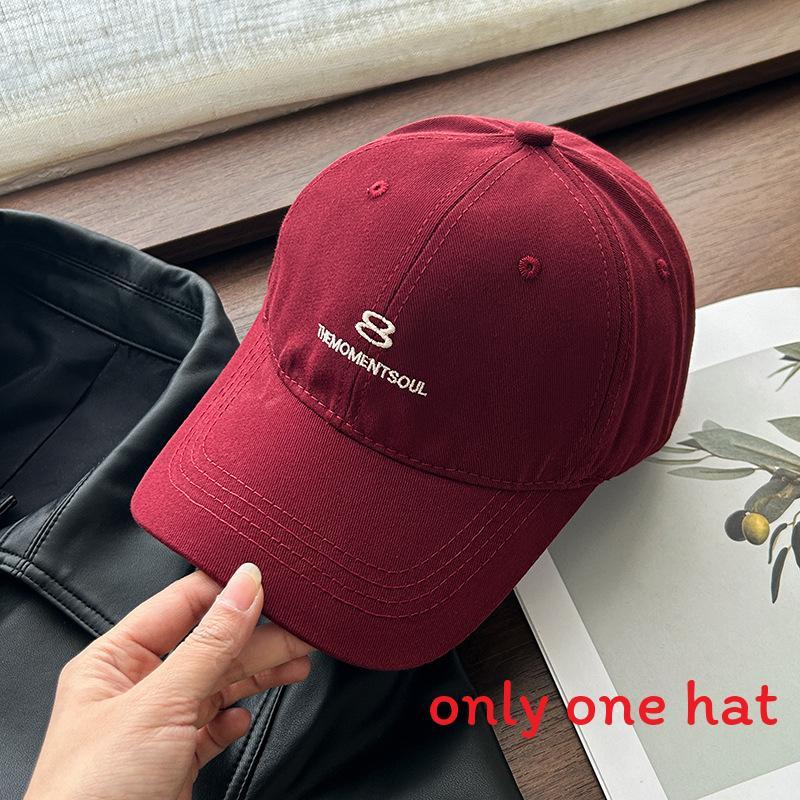 Unisex Cotton Curved Brim Baseball Hat With Embroidery For Outdoor Sun Protection винный