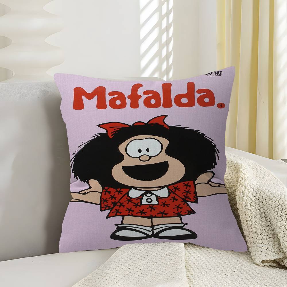Cartoon M-Mafalda Maple Design Cushion Cover Happy Autumn Harvest decor Holiday Decorati Pillow Cover