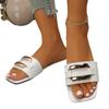 New Style Square-toe Shoes, Flat-bottom, Single-strap Women's Casual Beach Flip-flops