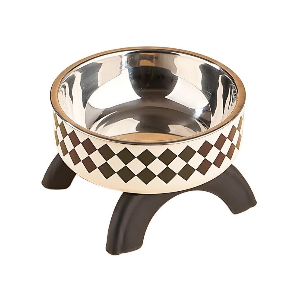 Neck Protection Cat High Footed Bowl Stainless Steel Cat Food Water Bowl  for Cats Dogs