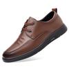 Classic Car Casual Leather Shoes Men's Leather Breathable Business Dress Versatile Soft Sole Non-slip Thick Sole Dad Shoes One Pedal