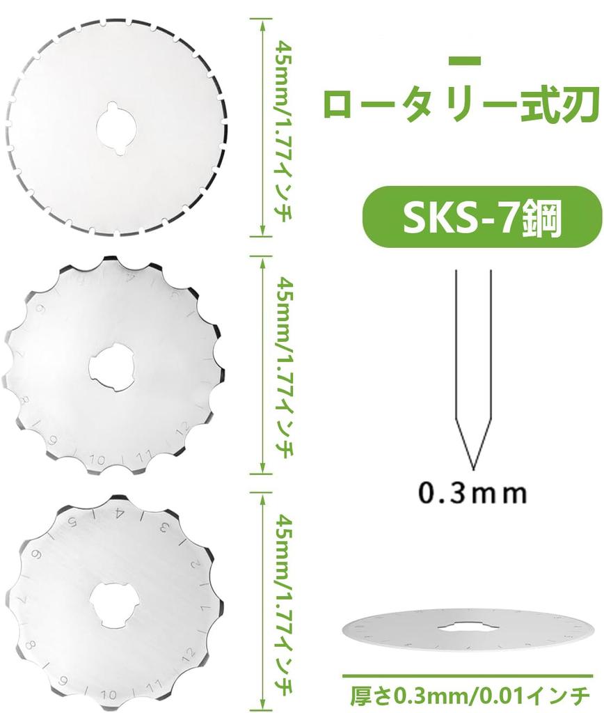 Bestgle Wymienne ostrze obrotowe 45mm dla i innych noży krążkowych do sztuki i rzemiosła DIY Ostrza, Średnica, 12/15/27 Zębów, Skalowane, Fiskars,
