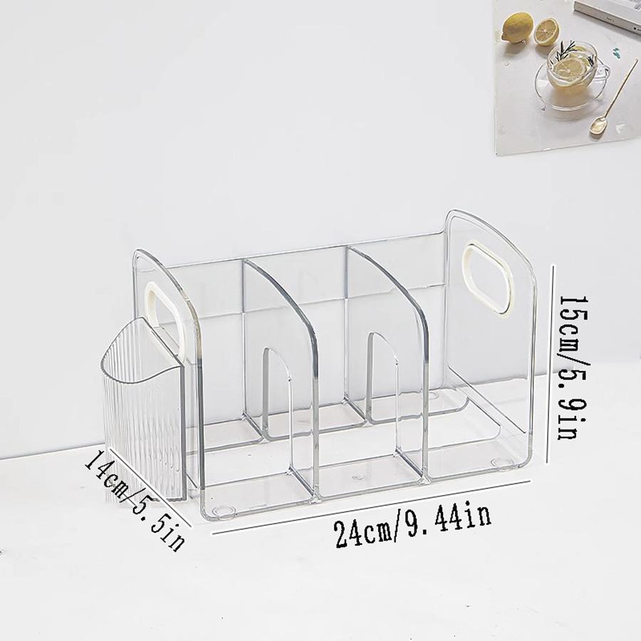 1 SZT. Biurkowy Stojak na Książki Biurko Akrylowy Przezroczysty Pudełko do Przechowywania Organizer na Długopisy Półka na Książki Biuro Dokumenty Student Półka na Książki