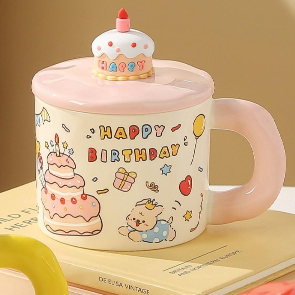 Dog/Rabbit/Panda Cartoon Ceramic Mug Cup Ceramic Dog Coffee Mug Happy Birthday Mug Office