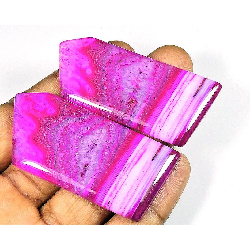 180Cts. Dyed Onyx Agate Fancy Cabochon Loose 2Pcs Gemstone 27X41MM SK-4311