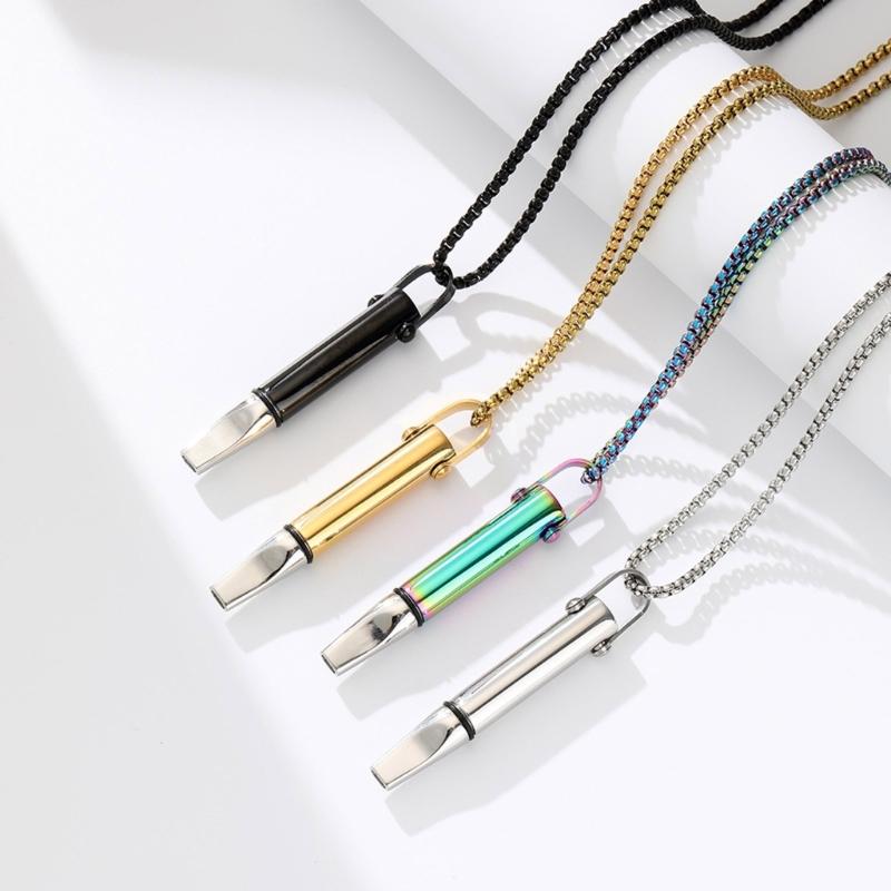 Breath Resistance Whistle Necklace for Yoga Meditation And Stress Relief With Built In Cotton Core Designs Daily Use