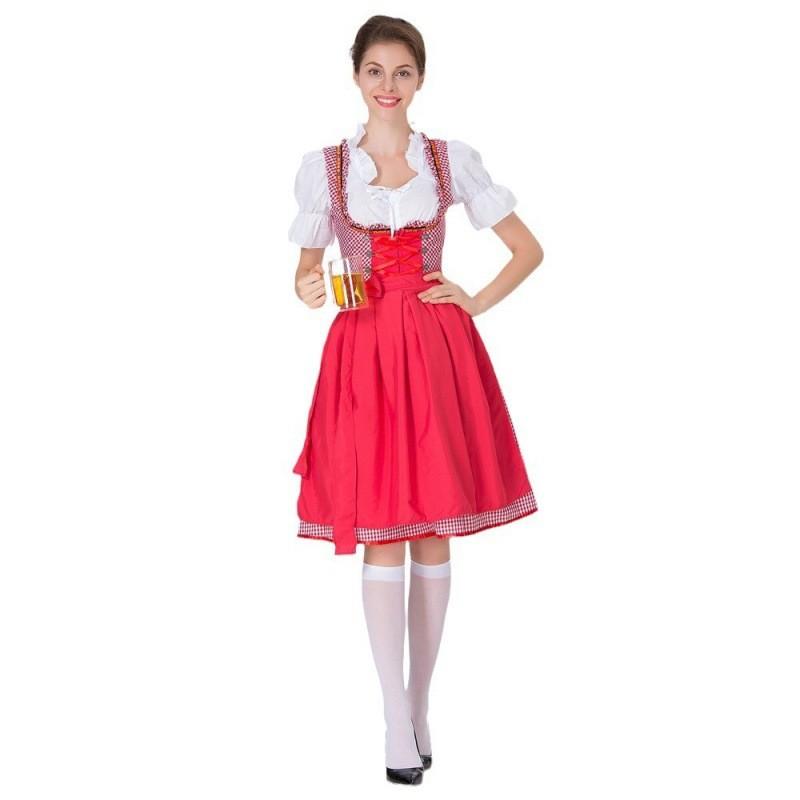 New German Beer Festival Dress Luxurious Cotton Embroidered Maid Outfit For Women