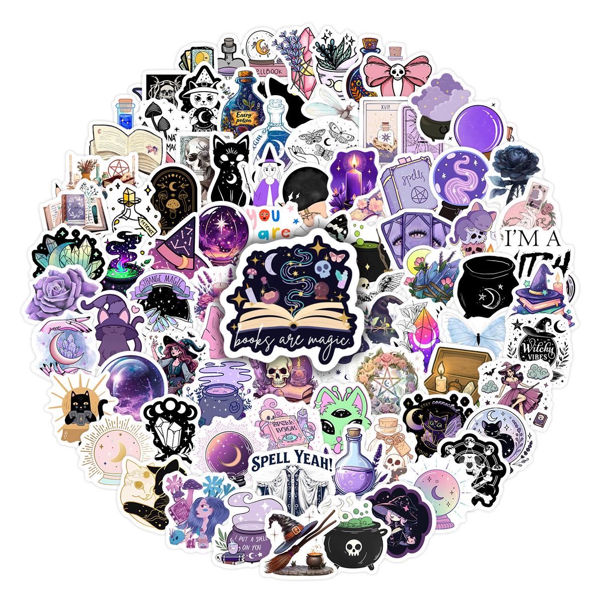 Magic Theme Witch Crystal Ball Stickers: 100 Sheets for DIY Notebook & Planner Decoration No