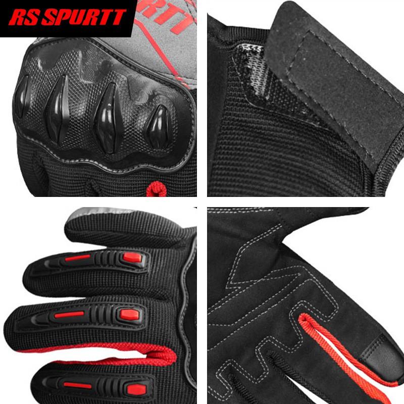 Mens Motorcycle Riding Gloves Summer Breathable Mesh Touchscreen Anti-Slip Crash Protection Cycling Protective Gear Safety
