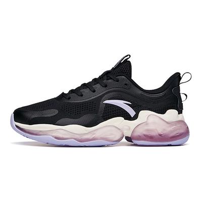 A-Jelly Elastische Gel-Technologie Stoßabsorption Rückprall Niedrige Laufschuhe Damen Sneaker Schwarz Lila 122035501-12