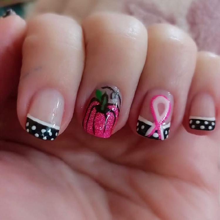 

Instantly French Fake Nail 24PCS Rose Ribbon Polkas Dots Press On Nail For Party Daily Wear ABS Construction Build 1