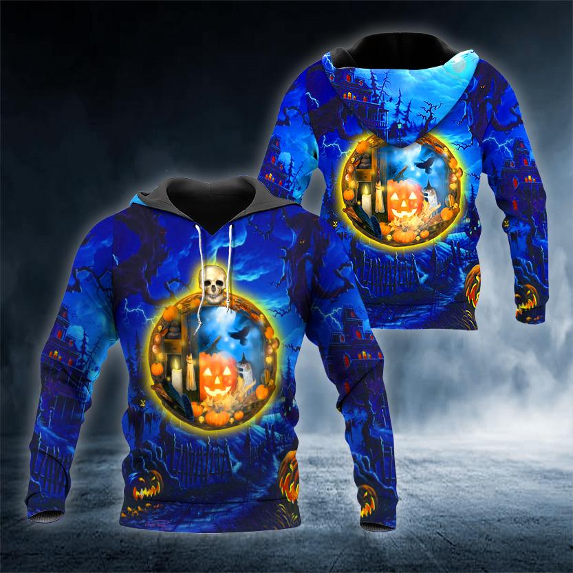 Vintage Men Hoodie 3D Print Halloween Skull Pattern Fashion Style Pullover Personality Oversize Men's Hoodie Clothing Tops