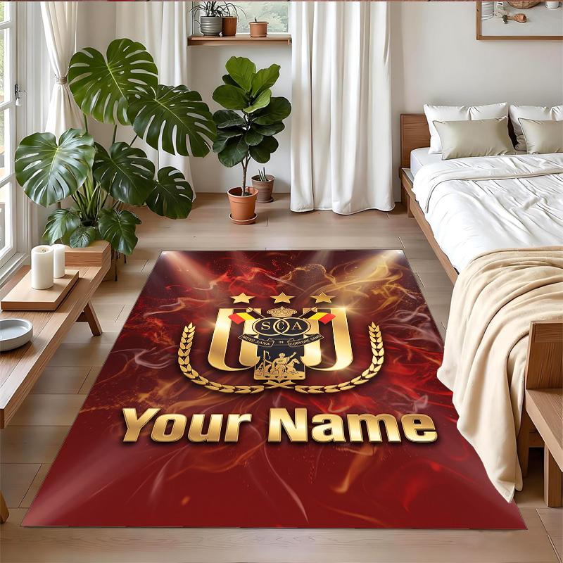 Crystal Velvet Rug Custom Name Text, Soft Non Slip Floor Mat Home DecorAnderlecht FC