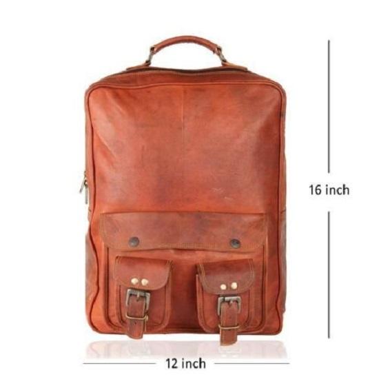 Leather Backpack Bag Rucksack Messenger Laptop Satchel Genuine Vintage Suitcase