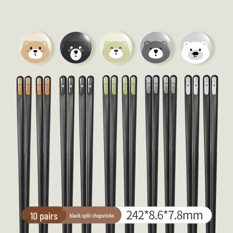 Cartoon Antibacterial Non-slip High-Temperature Resistant Alloy Chopsticks - Mildew Proof, High-End Design for One Person.