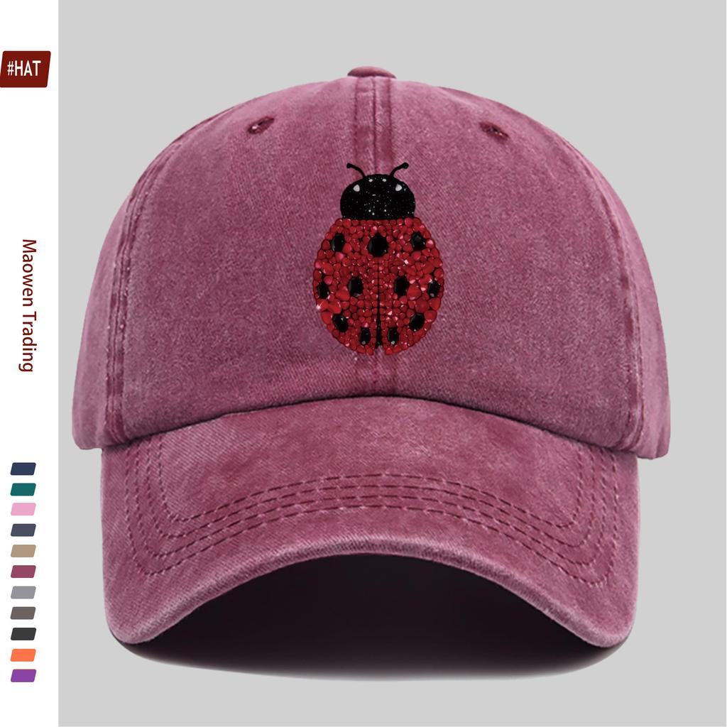 Pc Pcs Ladybug Print Trucker Hat with Ruby Cap Adjustable Buckle Strap Lightweight Suitable for Dating Beach Parties Cas