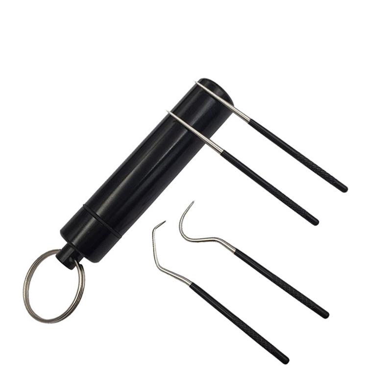 3/4Pcs/Set Stainless Steel Toothpick Set Tooth Flossing Reusable Toothpicks Portable Toothpick Floss Teeth Cleaner Oral Cleaning