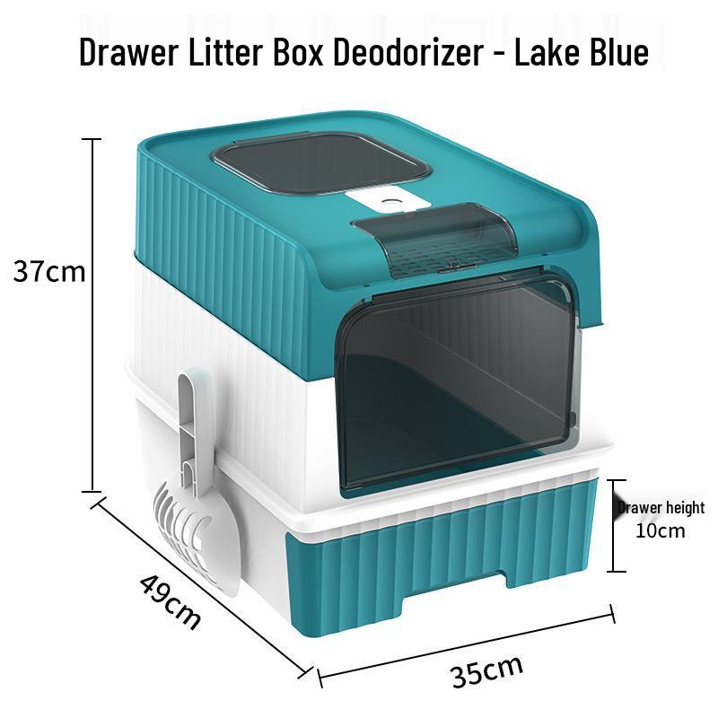 Extrem große, geschlossene Katzentoilette mit Schublade, Spritzschutz, Geruchsneutralisierung und UV-Sterilisation