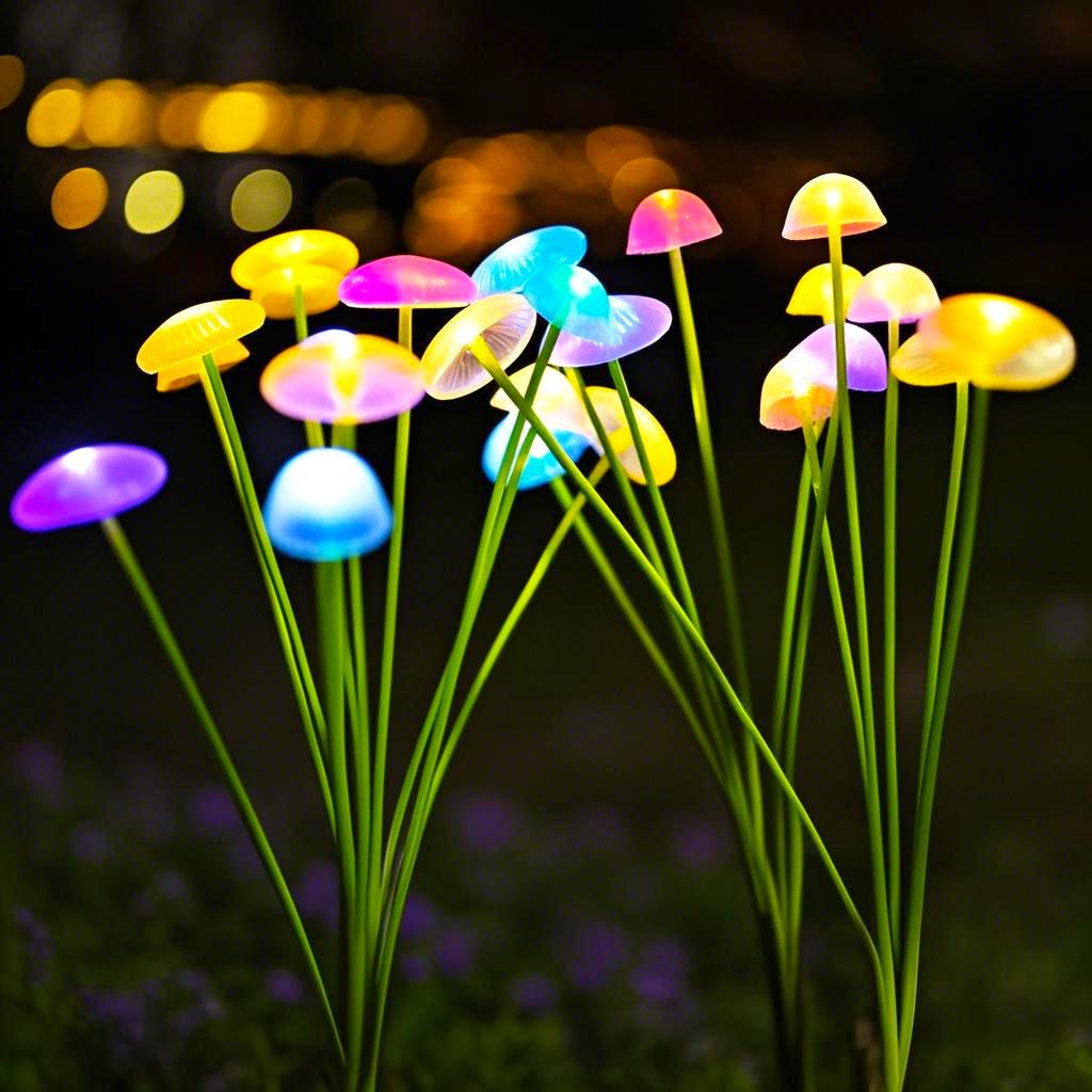 LED Solar Mushroom Lamp Ground Plug Lamp, Outdoor Festival Courtyard Landscape Atmosphere Lamp, Decorative Color Garden Lights