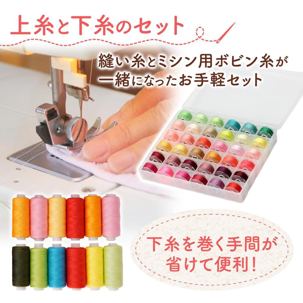 Szpulka nici do szycia 36 60 z etui do przechowywania Nie zestaw, Kolory, 365m, Nie. Poliester, (Igły w zestawie)